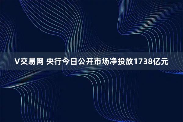 V交易网 央行今日公开市场净投放1738亿元