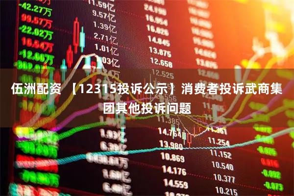 伍洲配资 【12315投诉公示】消费者投诉武商集团其他投诉问题