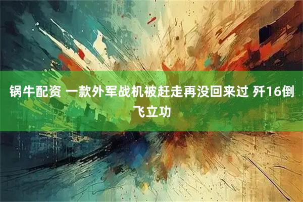 锅牛配资 一款外军战机被赶走再没回来过 歼16倒飞立功